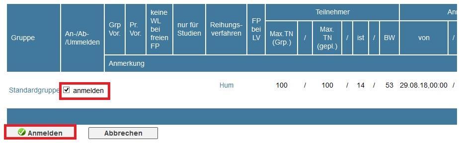 Veranstaltungsbelegung via Klips 2.0 6.