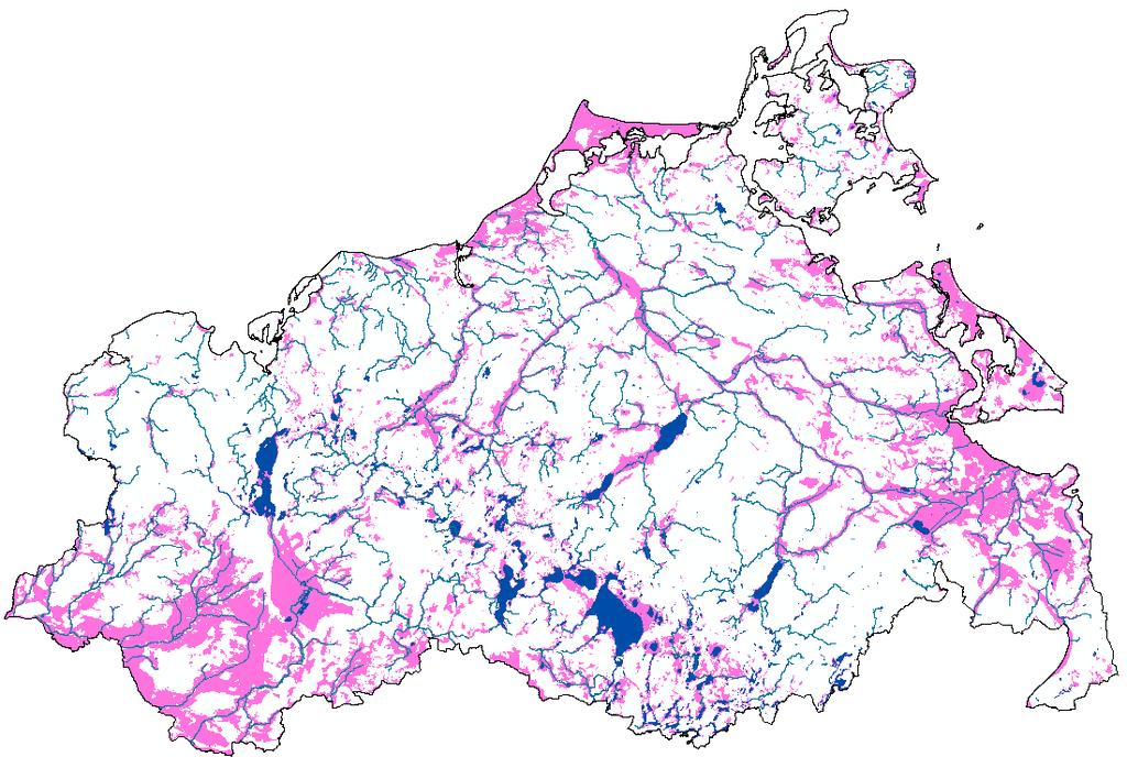 Grundlagen Kontakt zu Gewässern Bereiche in MV, in denen ein direkter Kontakt zwischen Grundwasser und