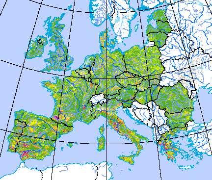 Pan European Soil Erosion Assessment (PESERA) 15% der eisfreien Erdoberfläche sind von allen Formen der Degradation betroffen. Zunehmende Bodenerosion durch Wasser ist für rd. 56% der Fläche (11 Mill.