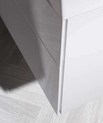 ELEGANTE LINIE MIT INTELLIGENTEN DETAILS Die eleganten Geberit Xeno 2 Badezimmermöbel orientieren sich an der Geometrie der Keramik und schaffen ein minimalistisches Badezimmerambiente.