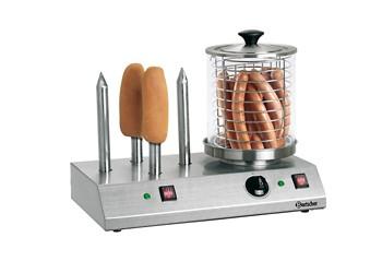 NEU Elektrisches Hot-Dog-Gerät Inkl. 4 Toast-Stangen Aus Edelstahl Abmessung: BxTxH 500 x 285 x 390 mm Glaszylinder: Ø 200 mm, H 240 mm Temperaturregler von ca.
