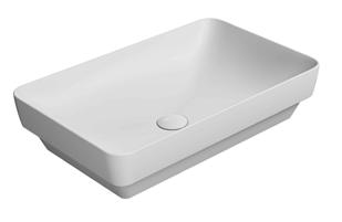 Pura washbasins offer countertop or insert solutions, in keeping with the collection design.