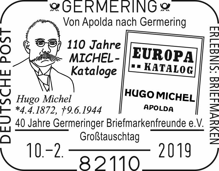 3. PHILATELISTISCHE STEMPEL SONDERSTEMPEL - NEUHEITEN 22119 HAMBURG - 07.02.2019 Stempelnr.