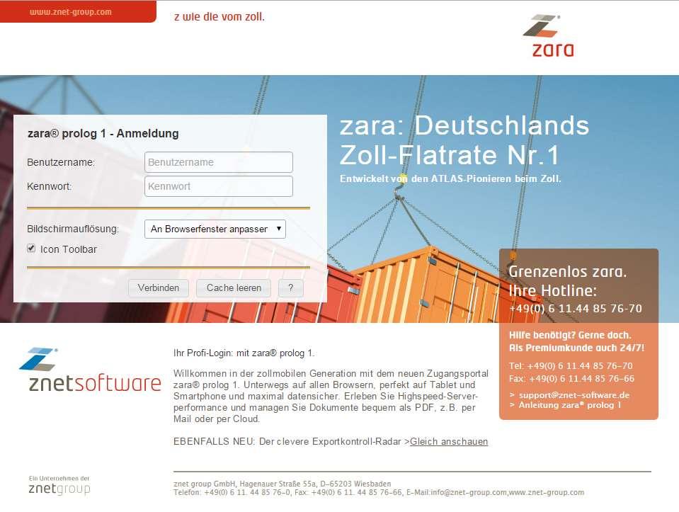 zara Portal - Anmeldung Anmeldeportal: https://zara.znet-group.