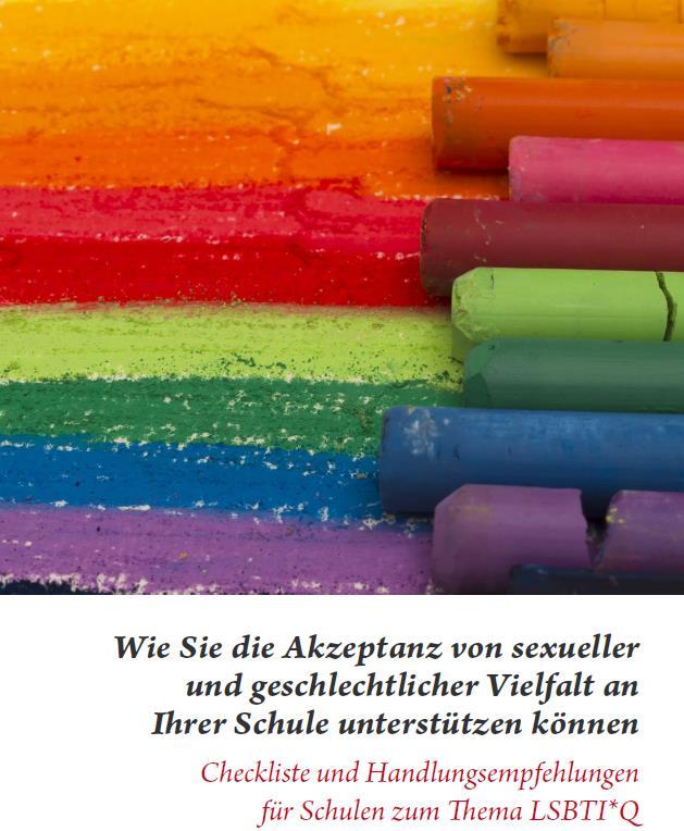 Zudem hat Schule der Vielfalt anlässlich des Internationalen Tages gegen Homo- und Transphobie (17.05.2016) gemeinsam mit SCHLAU NRW eine Checkliste für Schulen herausgegeben.