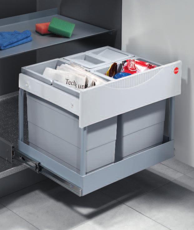 The Space Saving Tandem S plus is equipped with a self-extension door-follower. Ideal for sink base cabinets.