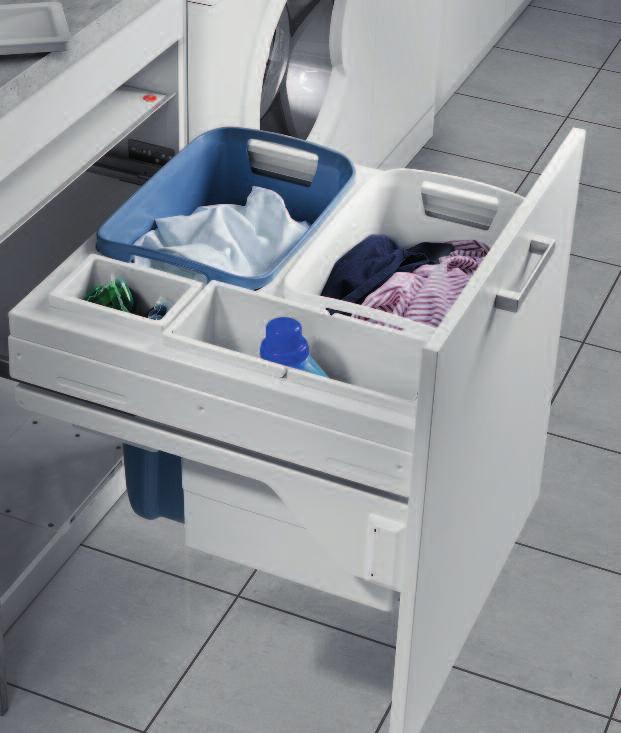 thanks to the ergonomic handles. Clean, wet laundry or dirty linen are always tidied up.