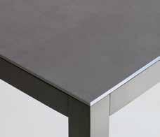 Montreal Keramik Aluminium Montreal Tisch mit Tischplatte aus Keramik 7 mm