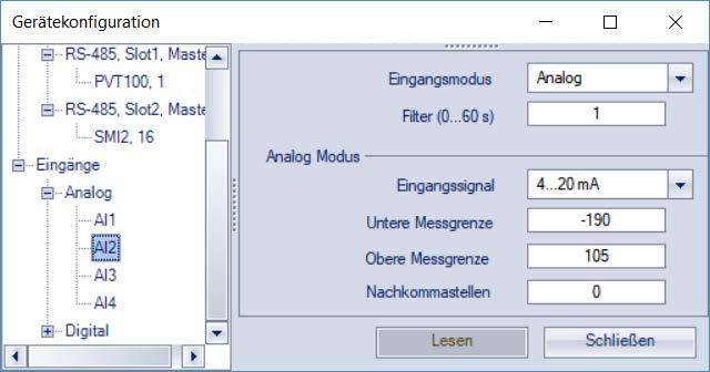 1.1. Gerätekonfigurationen Die Analogeingänge AI2 und AI4