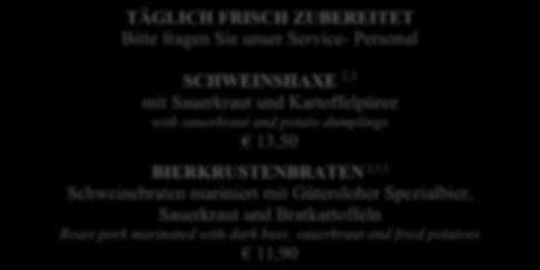 und Bratkartoffeln Pepper Schnitzel with pepper- cream- sauce and fried potatoes ZIGEUNER- SCHNITZEL 1,2,3,4,5 mit herzhafter Zigeuner- Sauce und Pommes frites Schnitzel with capsicum sauce and