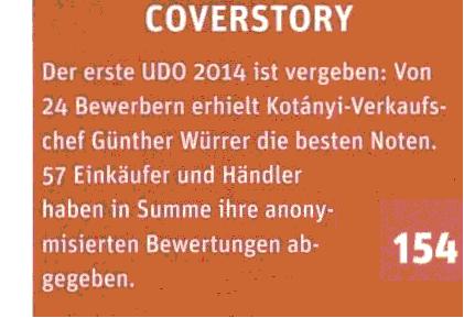 COVERSTORY Der erste UDO 2014 ist vergeben: Von 24