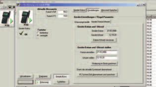 Online-Hilfe Automatic instrument and PC-port identification Online-documentation during measuring via PC Simple memory download (DBF-file format