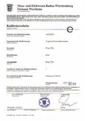 Kalibrierzertifikate Calibration Certificates Kalibrierzertifikate / Calibration Certificates Temperatur / Temperature 5600-0006 ISO-Werkszertifikat (-90 C.