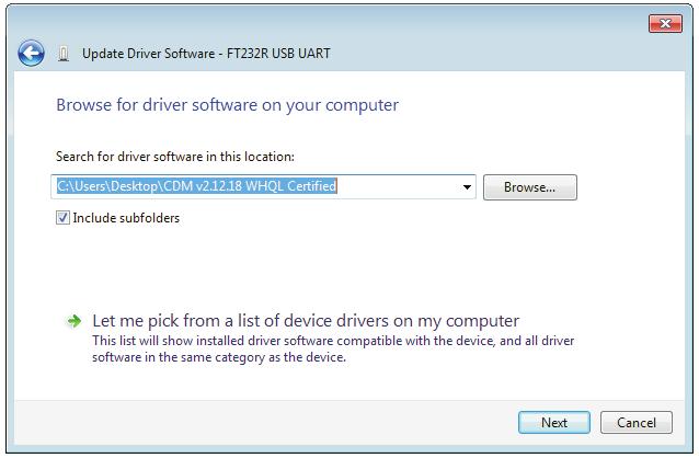Windows has finished searching for the driver.