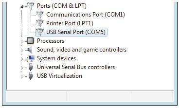 port in the device manager. Double-click the interface to bring up the Properties. Select the Port Settings tab and click Advanced.