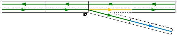 Das Schablonengleis kann jetzt wieder entfernt werden (Das Abzweiggleis ist hier vereinfacht, als Gerade dargestellt). 4.