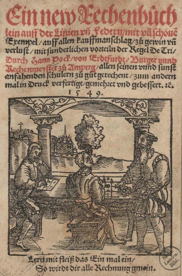81) Ein new Rechenbuech Nürnberg: Wachter 1544 Nürnberg: Neuber 1549 (zvdd) Johann