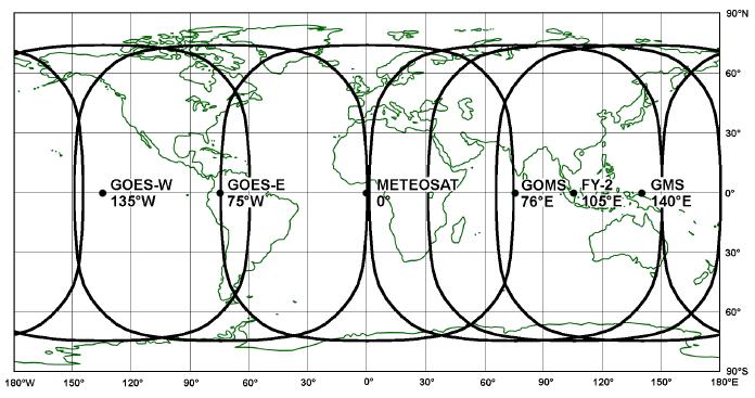 Geostationäre meteorologische Satelliten Meteosat satellites Meteosat-1 to -4 not in operation since 1979/ 1991/ 1995/ 1995 Meteosat-5 not in operation since 2007 Meteosat-6 57.