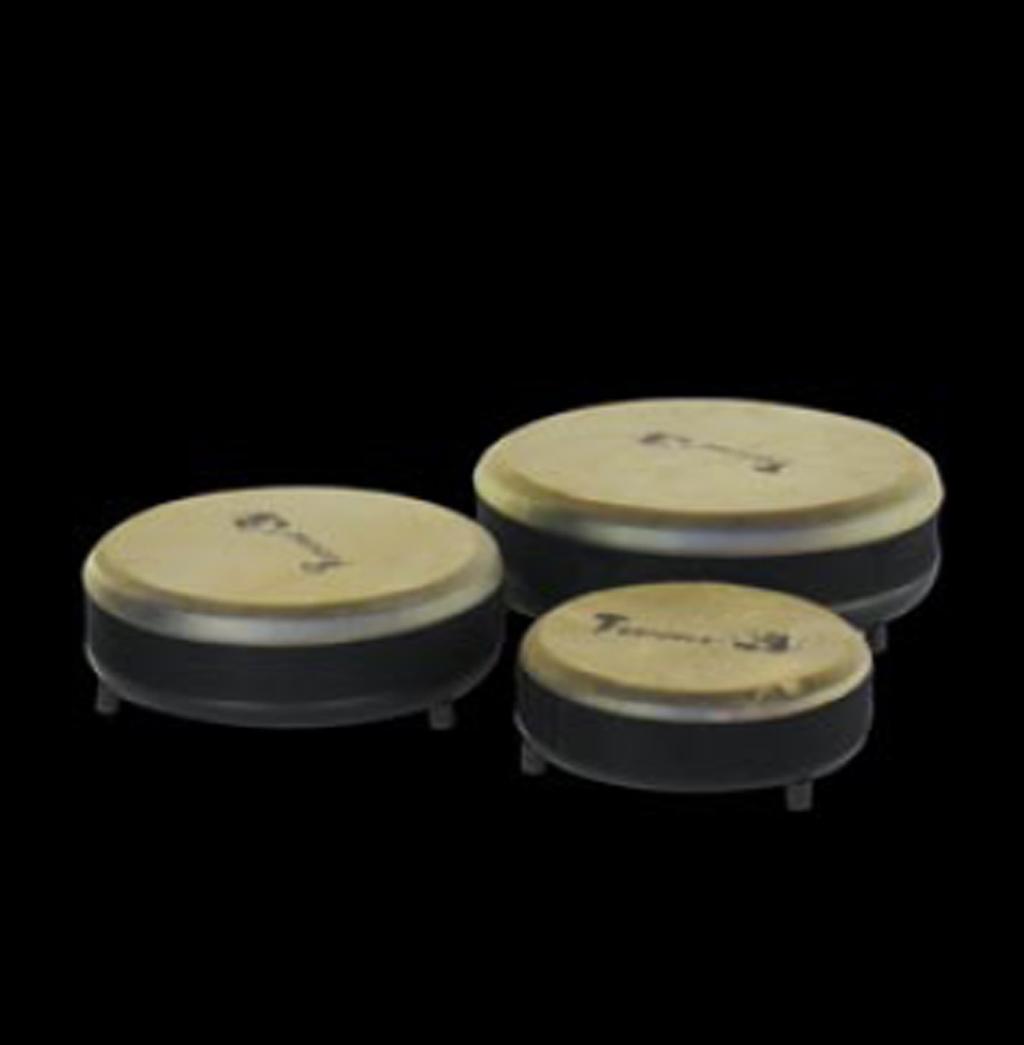 LOW DRUMS These extra low drums are suitable for use on the floor as well as on a table. People with impairment of the motor function will find the drums easy to use.