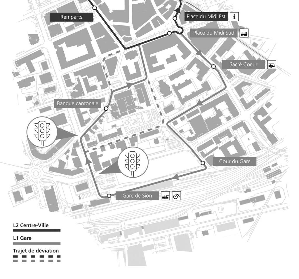 3. Ausblick «SmartShuttle Sion» Offene Punkte: Umfahrung «Cour de Gare» Der rot markierte Bereich kann ab Q3/2018 nicht mehr passiert werden. Es wir ein neues Quartier gebaut (www.cour-de-gare.