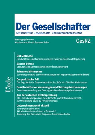 48. Jahrgang 2019 Kurzbeschreibung Die Fachzeitschrift für Gesellschafts- und Unternehmensrecht.