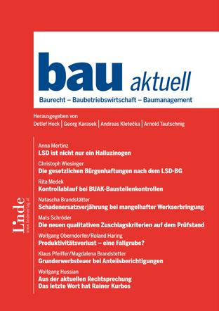 10. Jahrgang 2019 Kurzbeschreibung Die interdisziplinäre Fachzeitschrift für Baurecht, Baubetriebswirtschaft und Baumanagement.