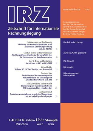 14. Jahrgang 2019 Kurzbeschreibung Die Fachzeitschrift für Anwender der IFRS, Wissenschaftler und Lehrende, die an Fragen der Internationalen Rechnungslegung interessiert sind.