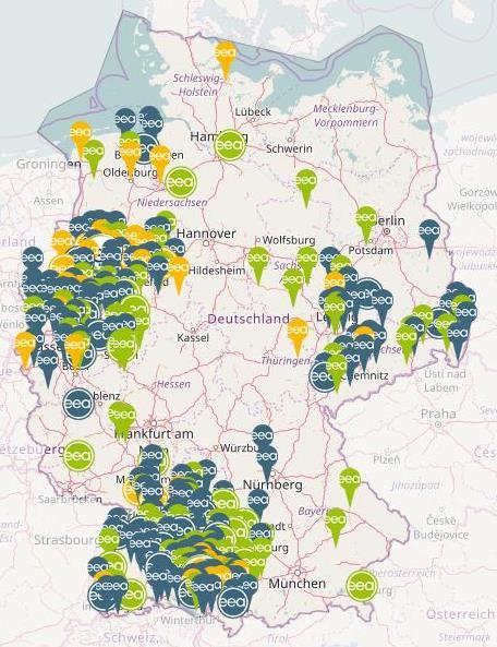 Das eea-netzwerk in Deutschland stagniert 3 262 SuG 308 eea-