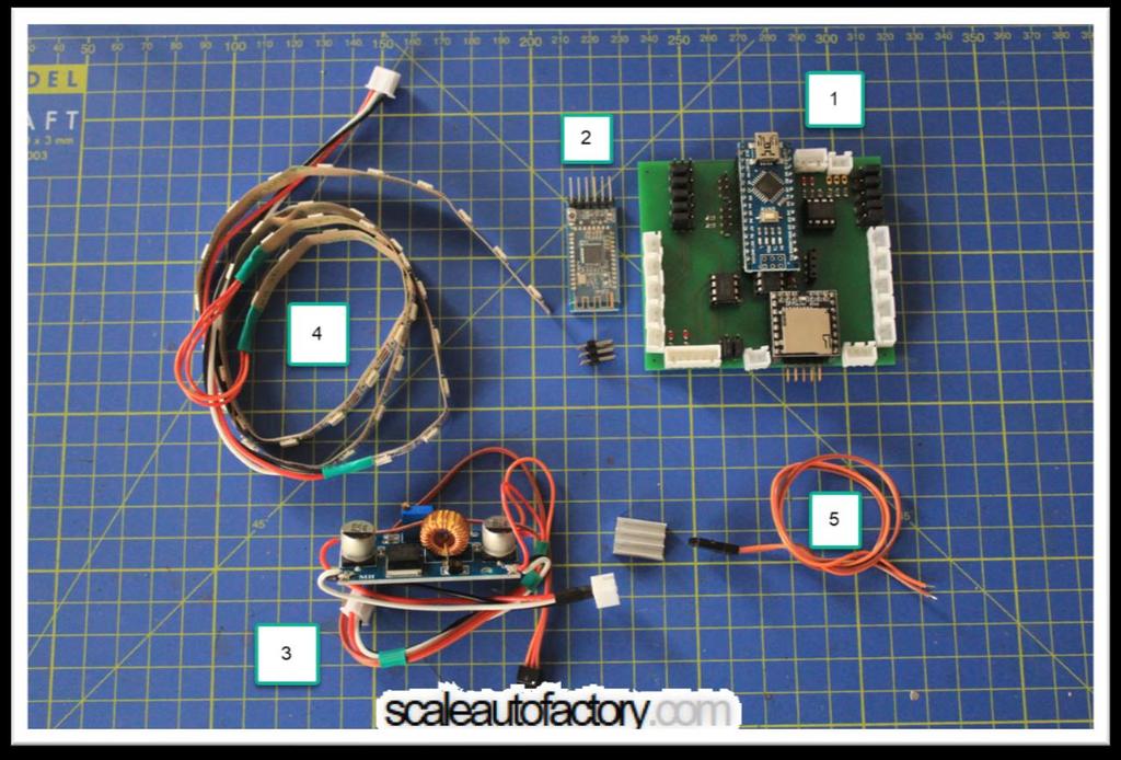 5 Lieferumfang Nummer Beschreibung 1 Board 2 Bluetooth Modul 3 5V