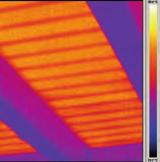 (Die Abbildung rechts zeigt Thermografie-Aufnahme im Heizfall) VoglThermotop, glatt, geprüft mit RiLO-Register CU50-GK Bauart: Ungelochte Gipskartonplatten 10 mm mit Mäanderelementen aus