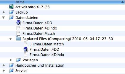 - 21 - Programm-Ordner im Finder nach der Wartung Ihre Datendatei finden Sie auf Ihrer Festplatte im Ordner Programme/activeKonto X.7/Datendateien.