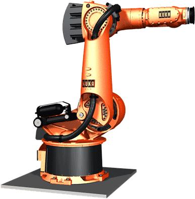 Vertikaler Knickarm-Roboter q 3 q 4 q TCP q 5 q 6 Eigenschaften: Volle Beweglichkeit: sechs Freiheitsgrade im Raum Umgreifen von Hindernissen möglich Handachsen meist als