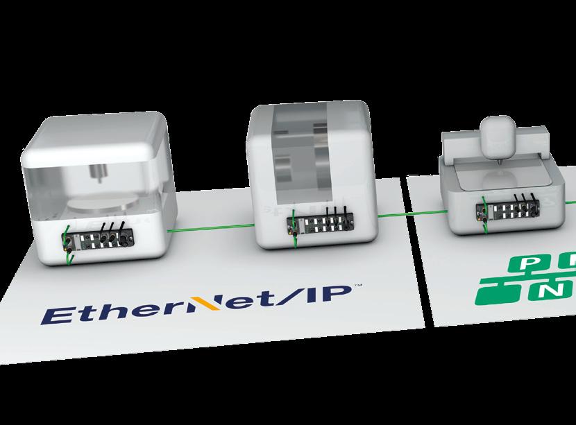 Kleiner Grenzverkehr Ein neues Block-I/O-Modul in Schutzart IP67 ermöglicht erstmals den Datenaustausch zwischen zwei Ethernet-Netzwerken ohne Schaltschrank direkt im Feld Das TBEN-L-Spanner- Modul