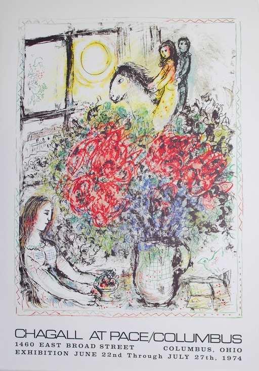 13 von 19 12 10340 Marc Chagall 1974 78 x 56 x 1 / 78 x 56 x 1 39,00 250,00 CHAGALL - La Chevauchee - Pace Columbus -
