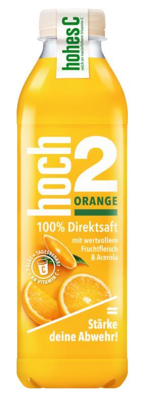 Produktdaten hoch2 Direktsaft Orange Direktsaft (mit wertvollem Fruchtfleisch und Acerola) Sorten