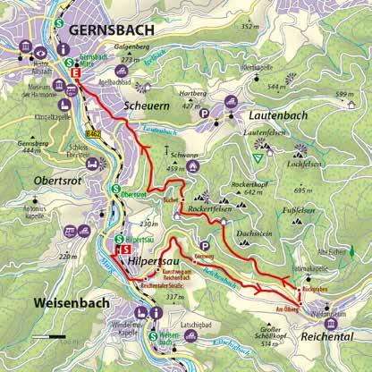 3 km langen Weges durch das Reichenbachtal mit seinen für das Murgtal typischen Tiroler Heuhütten, wurden seit 2004 verschiedene Kunstwerke installiert.