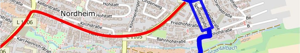 Biegen Sie dann wieder rechts Richtung B293 ab. Folgen Sie dem Straßenverlauf für 3,7km und biegen Sie dann links ab (Schilder nach Lauffen a.n. / Leingarten).