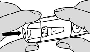 Bild 1 Bild 2 4 Nadel-Lanzette entnehmen und entsorgen Lösen Sie mit dem Auslöseknopf nochmals aus, damit der Schaft greifbar ist.
