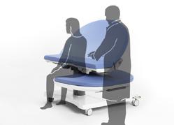 Anästhesiepolster optimale Sitzposition für PDA Infusionsständer beidseitig
