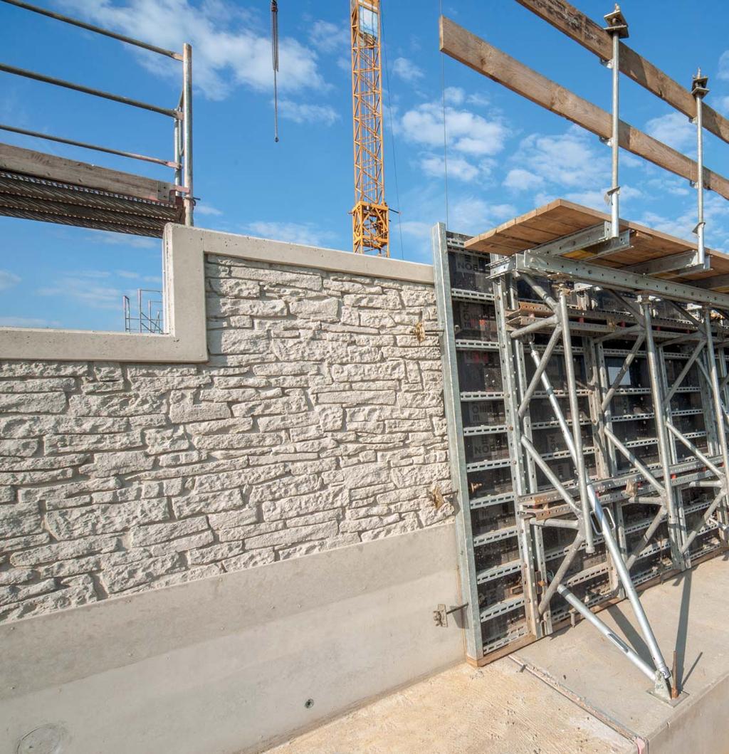 NOE plaststrukturmatrizen formen Beton Betonoberflächen, die mit Hilfe von NOEplast Strukturmatrizen gestaltet sind, unterstreichen die Designabsicht des Planers.