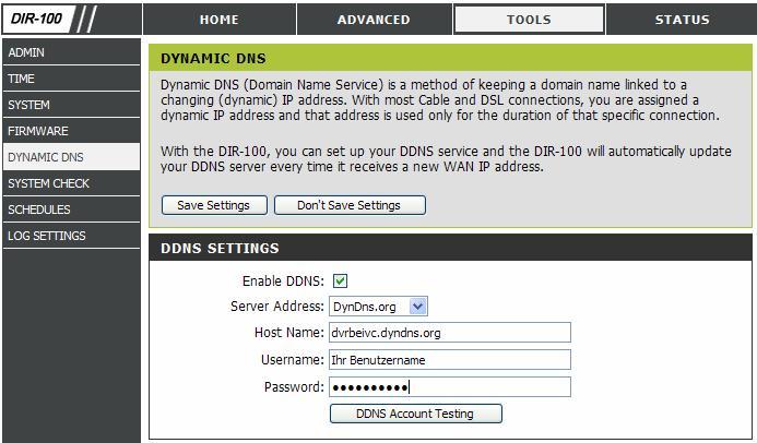 Routerkonfiguration DDNS einrichten Öffnen Sie das Konfigurationsmenü Ihres Routers, indem Sie die IP Adresse in die Adresszeile Ihres Webbrowsers eingeben.