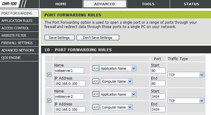 Virtual Server einrichten Portweiterleitung einrichten Um Daten zu Ihrem Digitalrekorder durchzuleiten müssen zwei Ports freigeschaltet werden.