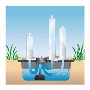 3 Wasseraustritte an einer Pumpe - einfaches Regulieren von oben -