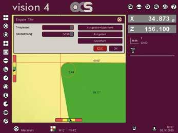 Auswertebereich Free selectable measuring window Radiusmessung über