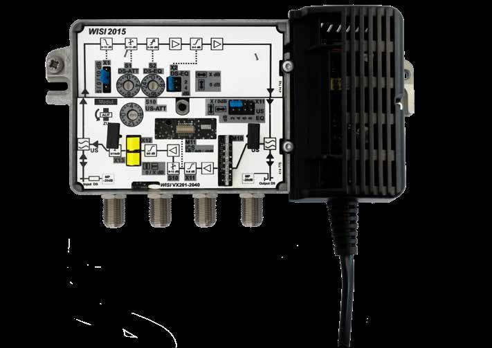 Hausanschlussverstärker 1.2 GHz Amplificateur de distribution 1.2 GHz Die komplette VX20er-Serie La série complète VX20xx WISI Hausanschlussverstärker sind vielseitig anwendbar.