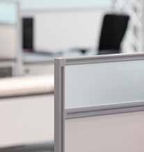 Die Kombination aus Isoplan Arbeitsfläche mit Stützfüßen verleiht Epure die hohe Flexibilität, um Büroräume ganz nach