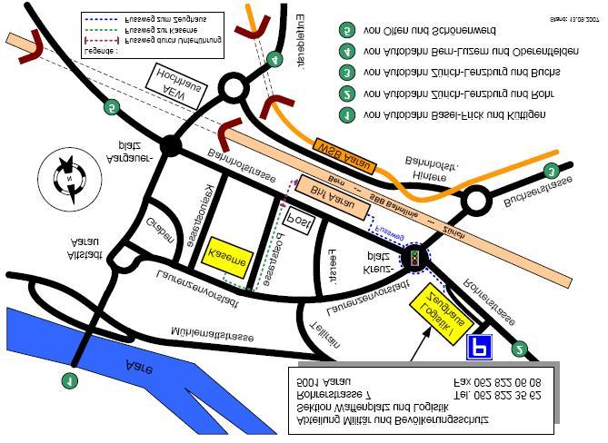 Lageplan Anreise und Parkmöglichkeiten In Aarau eingetroffen, folgen Sie den gelben Wegweisern mit dem Vermerk Logistik (nicht Kaserne!).