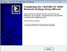 Laden Sie von der Tascam-Website (https://tascam.de/ downloads/cd-400udab) die aktuelle Mac-Version des Programms CD-400U Network Settings herunter. 2.