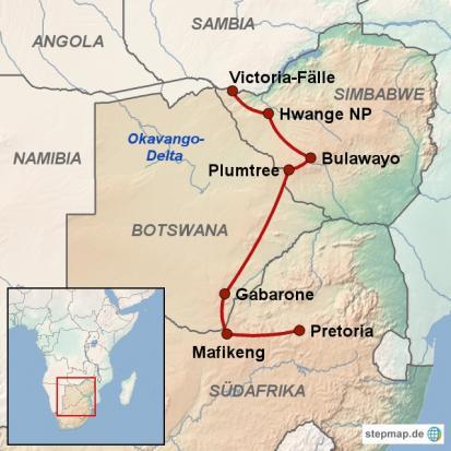SÜDAFRIKA SIMBABWE Rovos Rail - Luxuszugreise zwischen Pretoria und Victoria Falls 4 Tage unterwegs im Luxuszug zwischen Pretoria