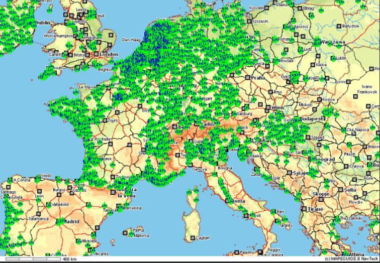 Netz von CNG Tankstellen in Bayerisch Schwaben und Europa CNG-Tankstellen europaweit Ladesäulen